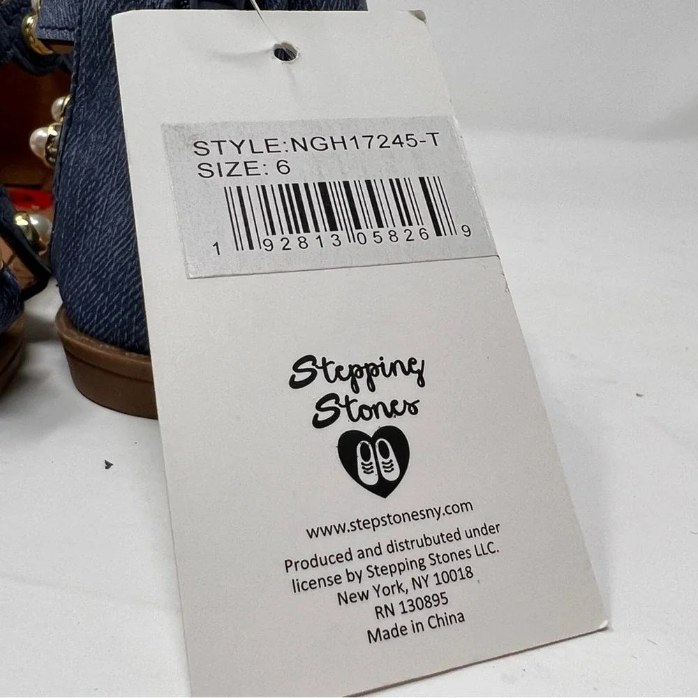 Nicole Miller Denim and Pearl girls Strap Sandals - Picture 6 of 6